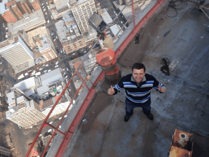 Alex on top of Hillbrow Tower in Johannesburg