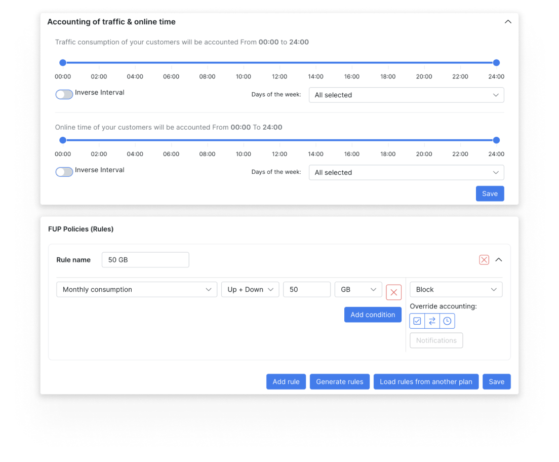 Splynx FUP management