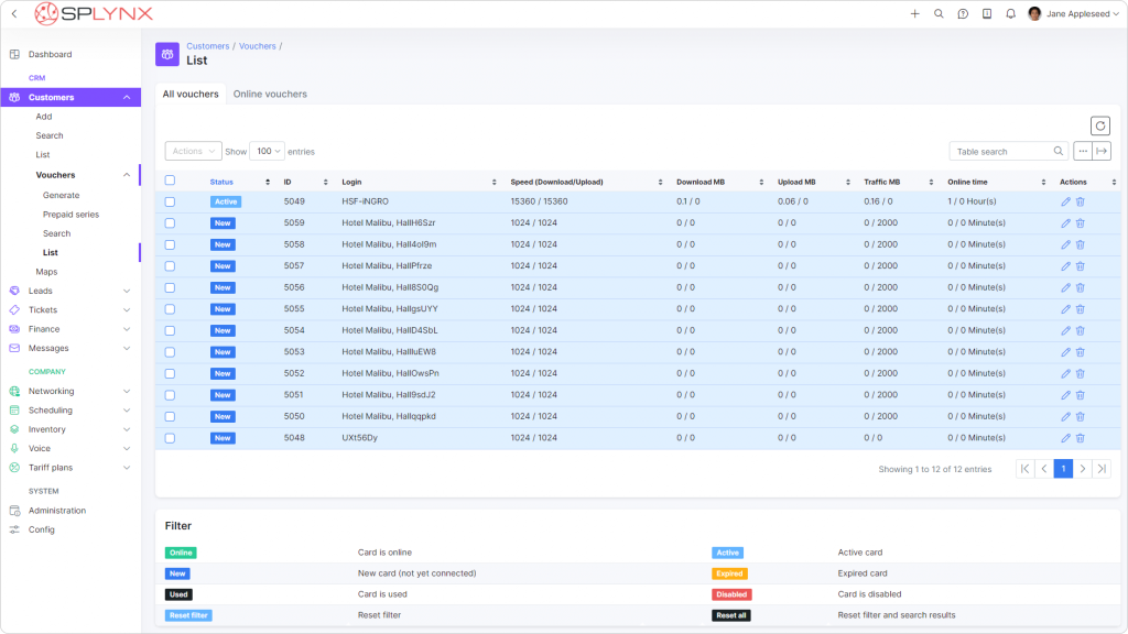 Manage and configure Wi-Fi vouchers in Splynx