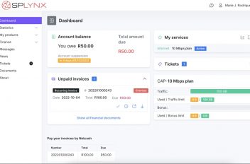 Splynx customer portal dashboard