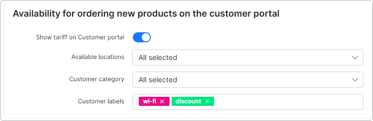 Applying lebels to tariff plans