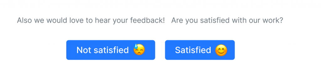 Leave feedback window