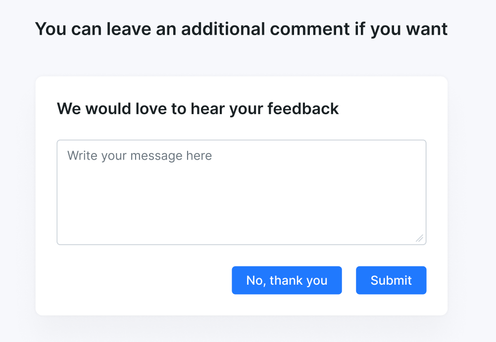 Leave feedback form