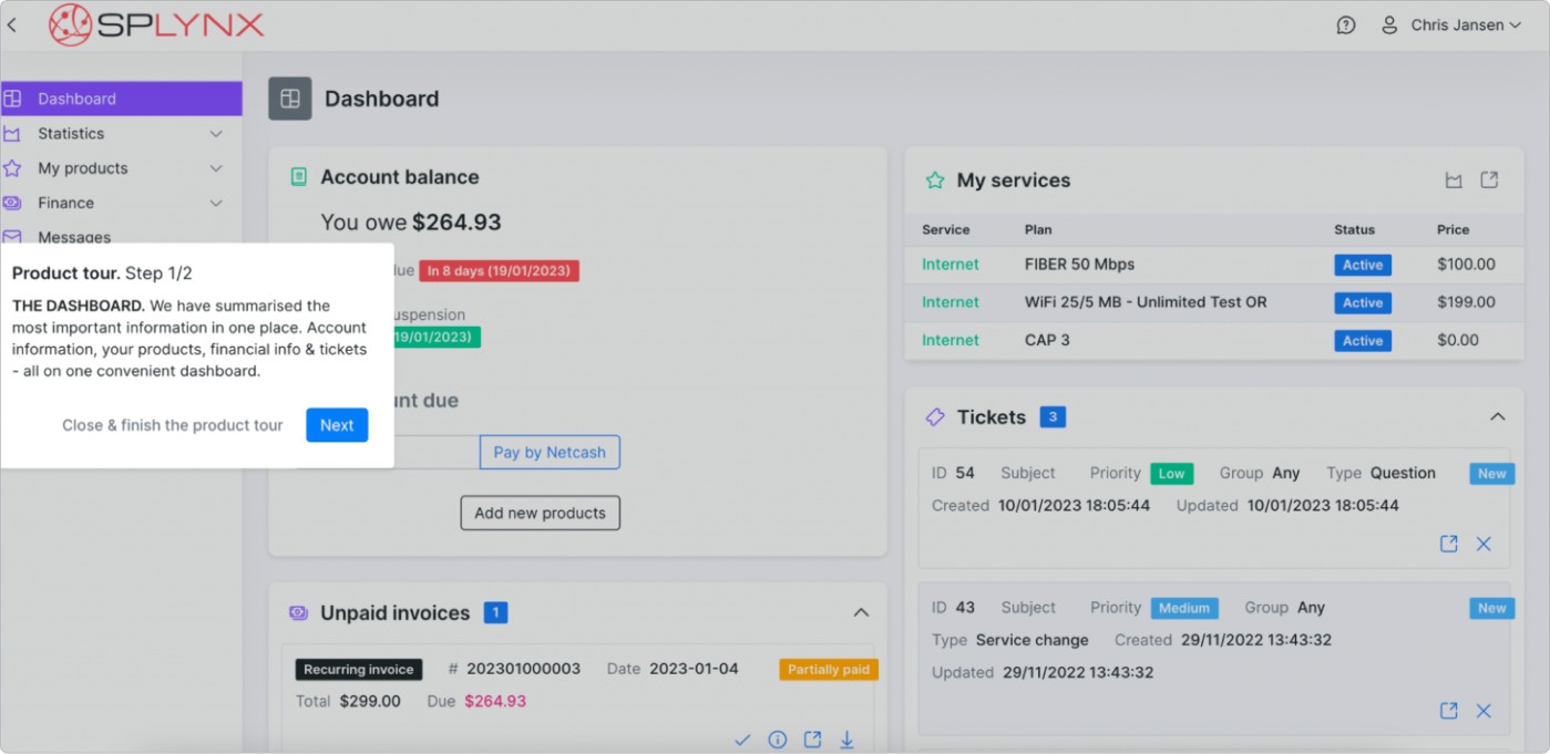 Customer Dashboard