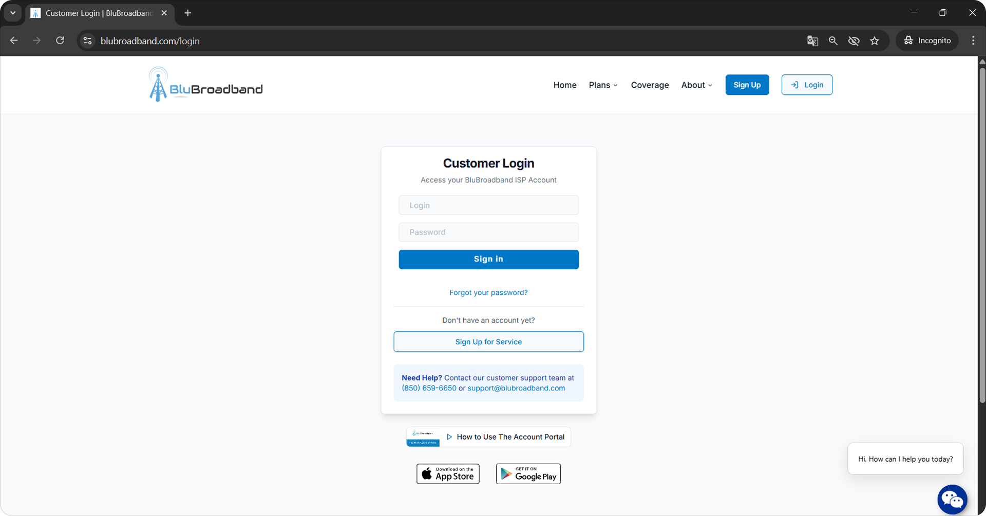 Portal customization by BluBroadband
