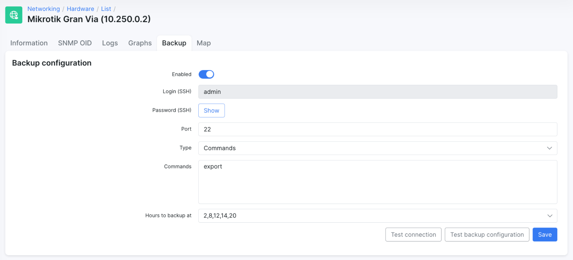 backup configuration