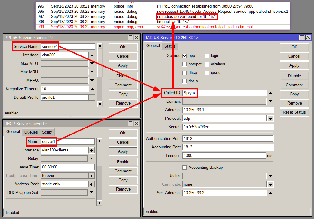 MikroTik RADIUS configuration