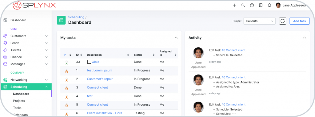 ISP Service Optimization with Splynx's Scheduling Dashboard