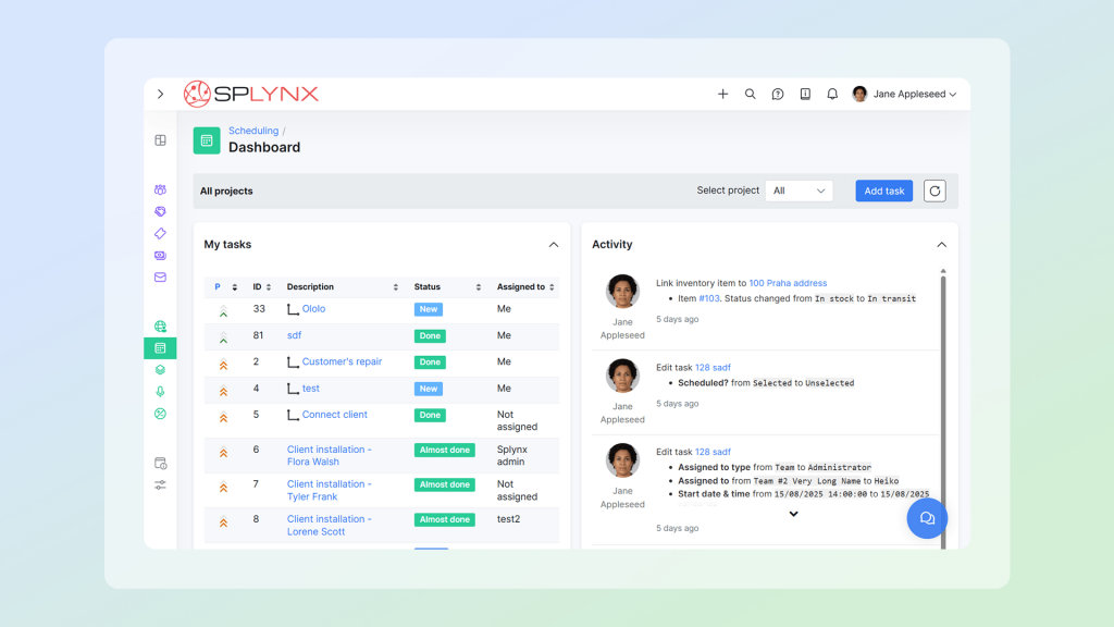 ISP Service Optimization with Splynx's Scheduling Dashboard