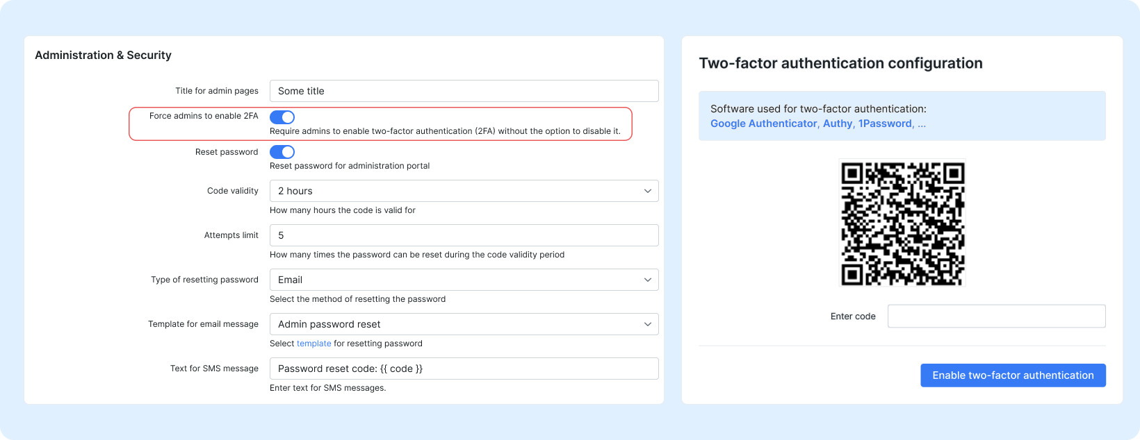 Enable 2FA for your administrators in Splynx