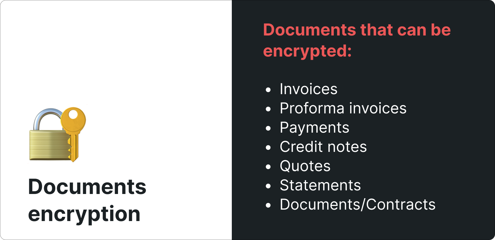 Documents that can be encrypted in Splynx