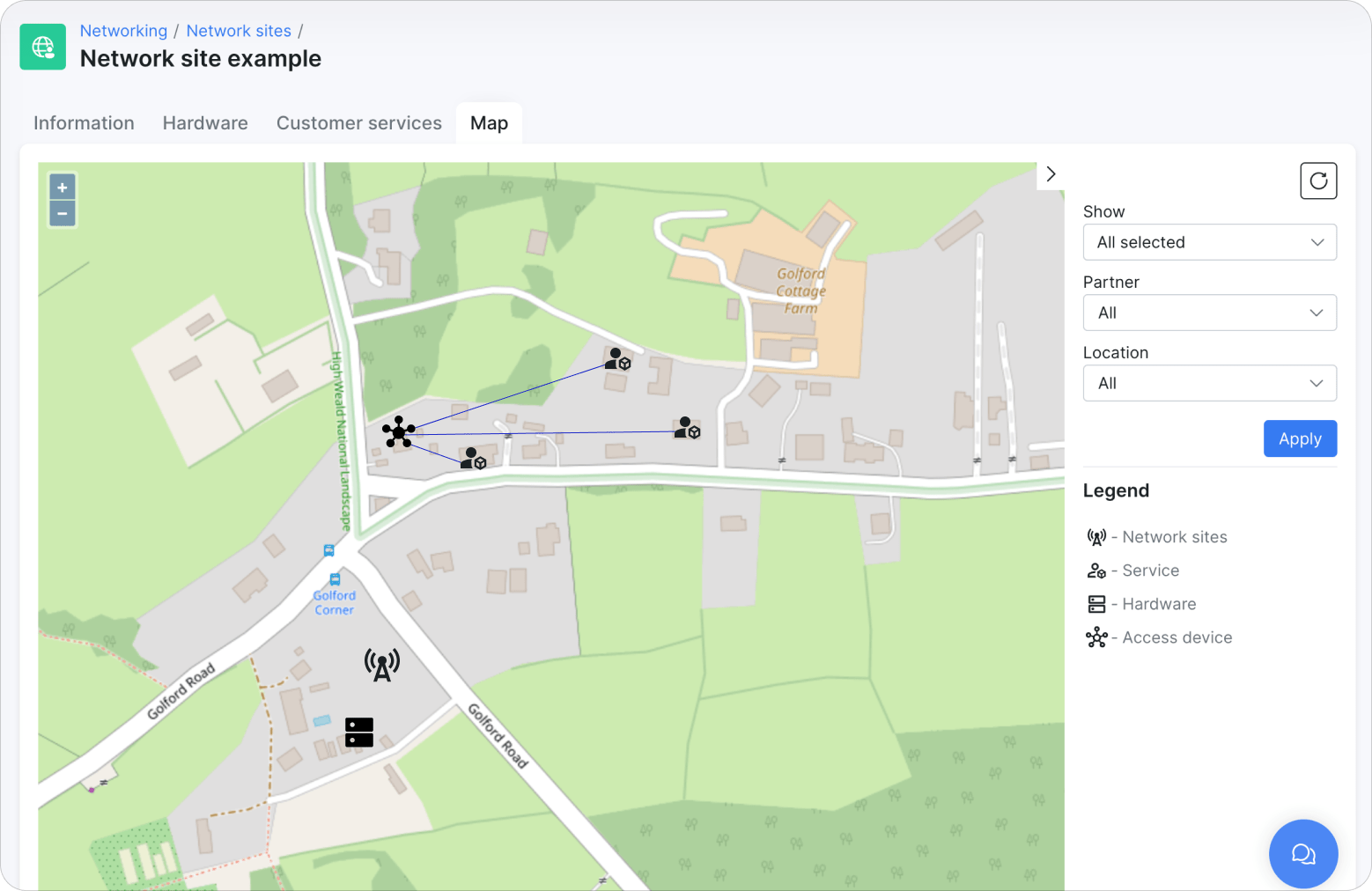 Network coverage map management