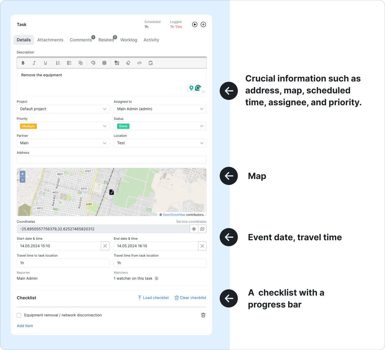 Task page details - Splynx