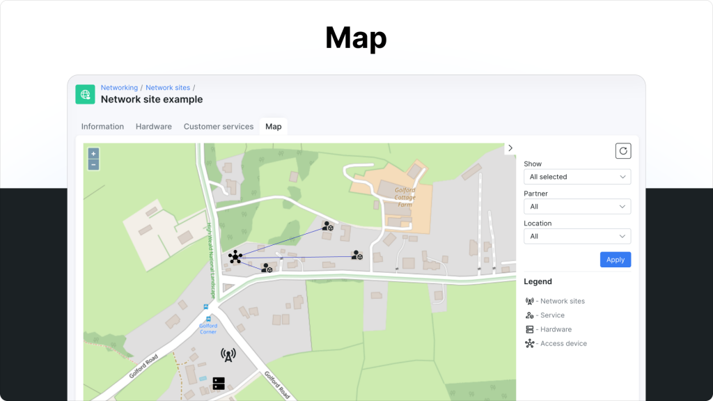 Network map tab