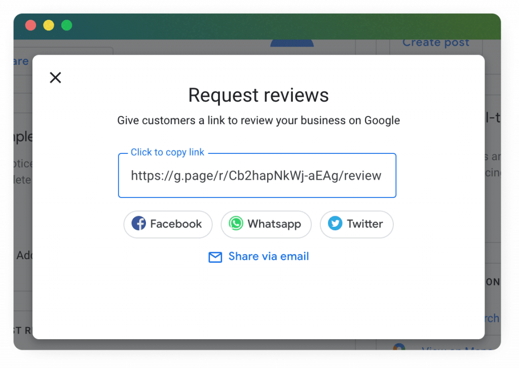 Sending Google review links