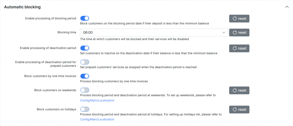 Blocking non-paying customers automatically