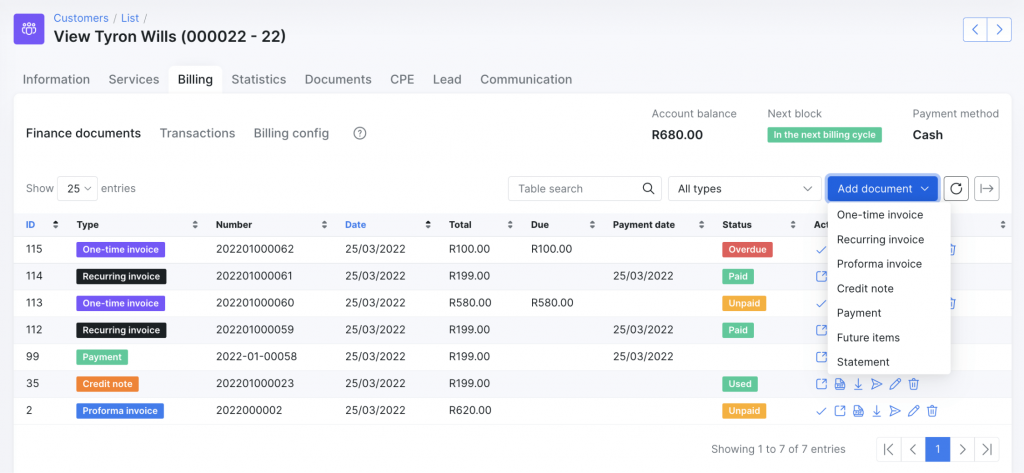 Splynx’s Recurring Billing engine