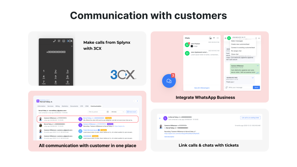 All communication with customer in one place