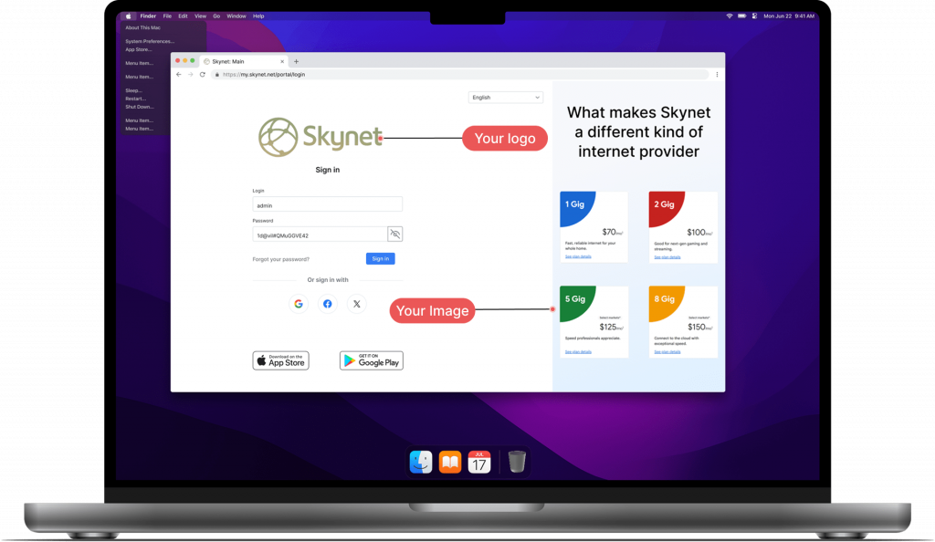 Сustomer Portal Example on MacBook Pro