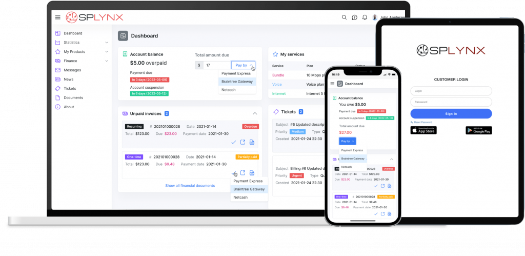 Modern Customer Portal in Splynx