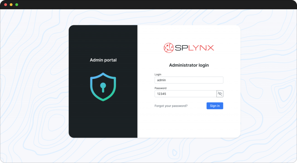 New Admin Portal login page
