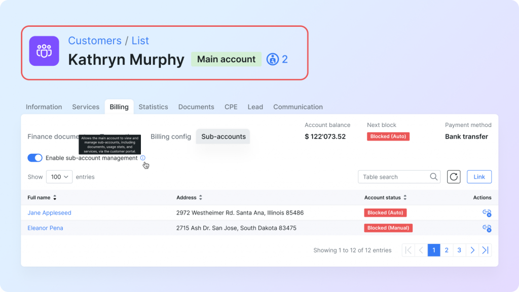 How to manage multiple accounts in Splynx 5.1
