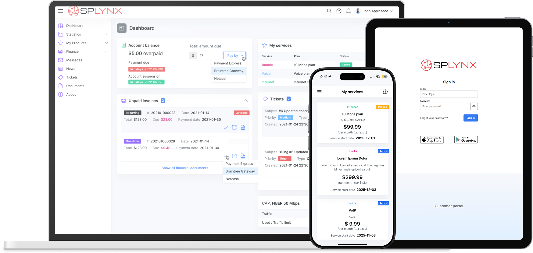 Splynx Customer Portal