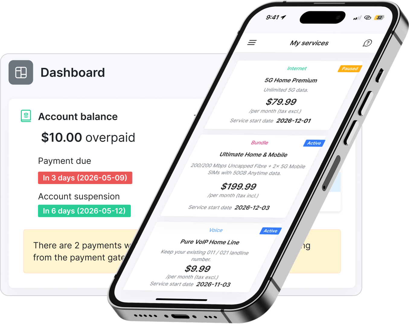 White-label subscriber self-service portal