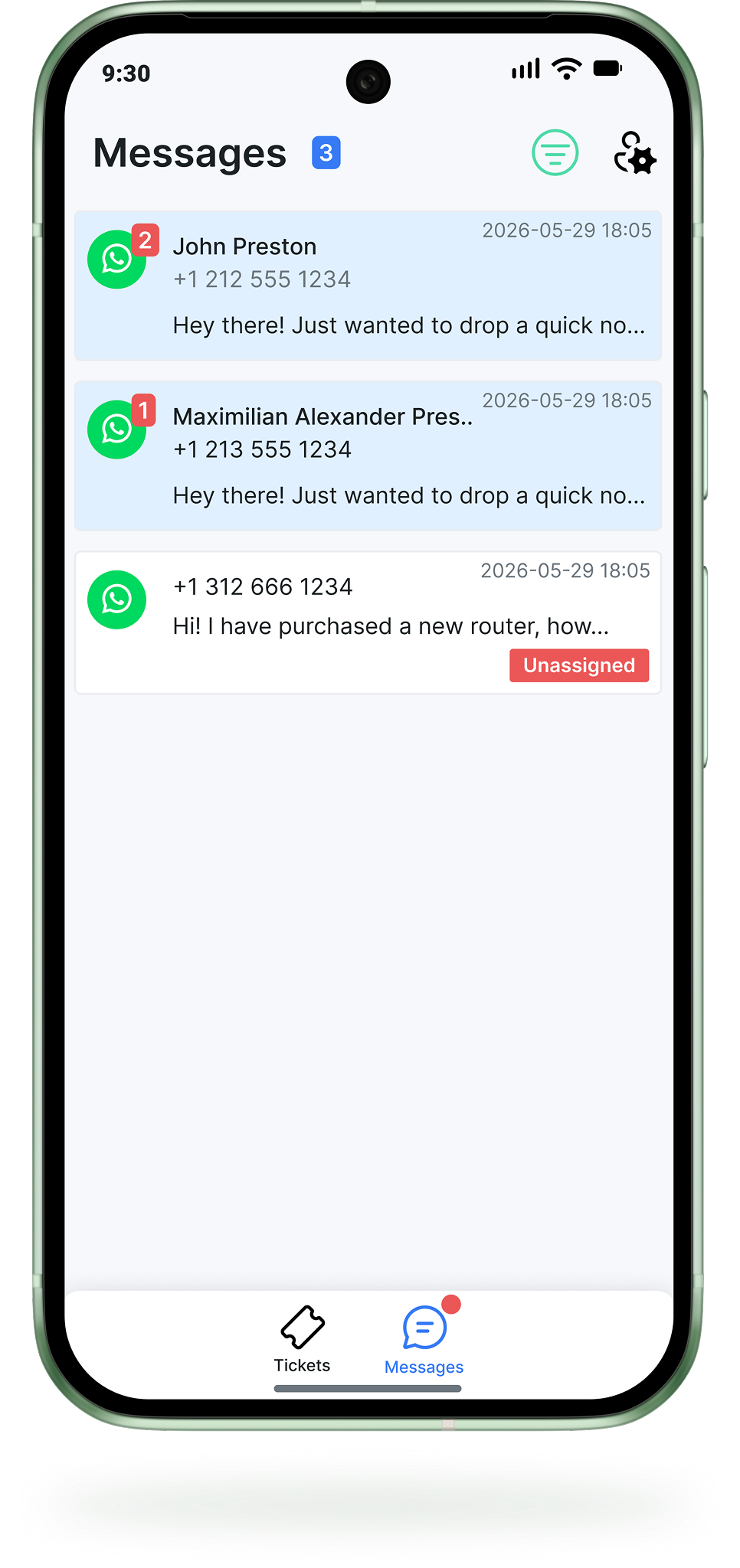 Splynx CommsApp screen: Reply to customers, instantly.