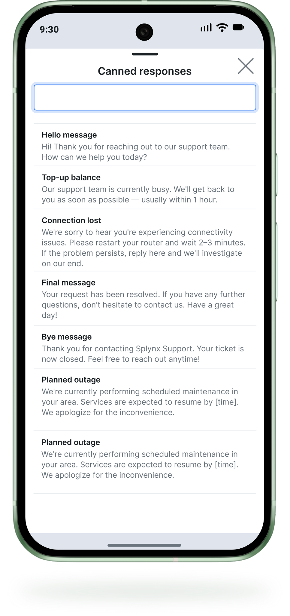 Splynx CommsApp screen: Respond faster, every time.